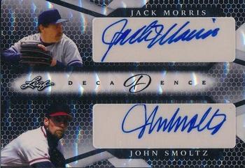 2022 Leaf Decadence - Dual Autographs Black #DA-15 Jack Morris / John Smoltz Front