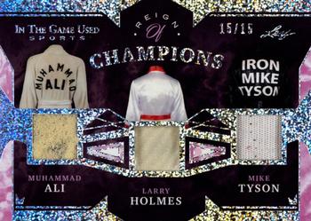 2022 Leaf In The Game Used Sports - Reign Of Champions Pattern Silver #RC-01 Muhammad Ali / Larry Holmes / Mike Tyson Front