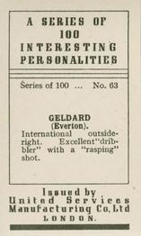1935 United Services Interesting Personalities #63 Albert Geldard Back