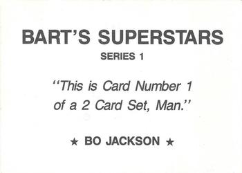 1990 Bart's Superstars (unlicensed) #1 Bo Jackson / Bart Simpson Back
