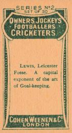 1906 Cohen Weenen Owners Jockeys Footballers Cricketers #NNO Albert Lewis Back