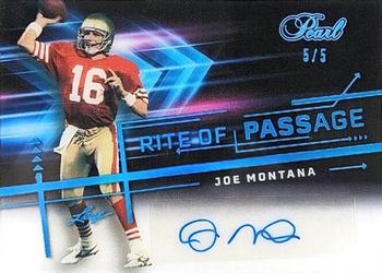 2021-22 Leaf Pearl - Rite of PASSage Blue Spectrum #RP-JM1 Joe Montana Front