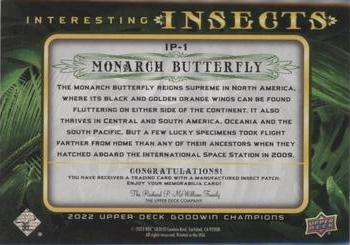 2022 Upper Deck Goodwin Champions - Interesting Insects Manufactured Patches #IP-1 Monarch Butterfly Back