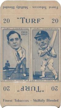 1949 Carreras Turf Cigarettes Sports Series - Uncut Pairs #4/28 Fred Daly / Cyril Washbrook Front