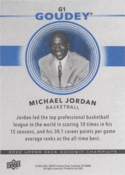 2022 Upper Deck Goodwin Champions - Goudey Royal Blue #G1 Michael Jordan Back