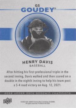 2022 Upper Deck Goodwin Champions - Goudey Royal Blue #G5 Henry Davis Back