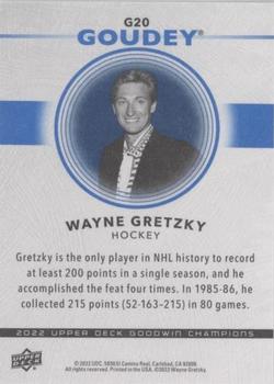 2022 Upper Deck Goodwin Champions - Goudey Royal Blue #G20 Wayne Gretzky Back
