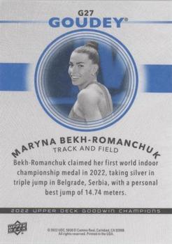 2022 Upper Deck Goodwin Champions - Goudey Royal Blue #G27 Maryna Bekh-Romanchuk Back