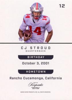 2022 Super Products Keepsake Edition - Football Edition Green #12 CJ Stroud Back