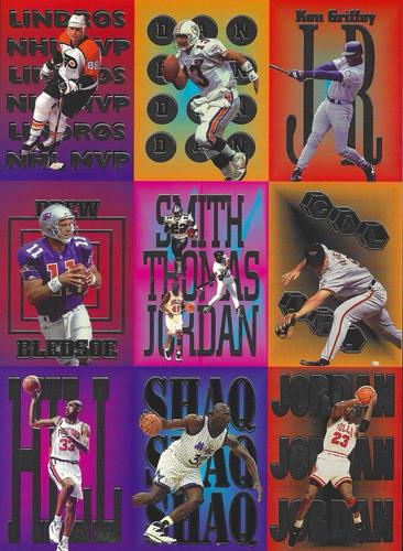 1995 Investor's Journal - Panels Silver #NNO Eric Lindros / Dan Marino / Ken Griffey Jr. / Drew Bledsoe / Emmitt Smith / Frank Thomas / Michael Jordan / Cal Ripken Jr. / Grant Hill / Shaquille O'Neal Front