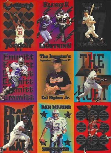 1995 Investor's Journal - Panels Silver #NNO Michael Jordan / Marshall Faulk / Emmitt Smith / Mickey Mantle / Cal Ripken Jr. / Frank Thomas / Dan Marino Front