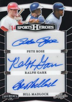 2024 Leaf Metal Sports Heroes - Heroes 3 Crystal Black #H3-8 Pete Rose / Ralph Garr / Bill Madlock Front