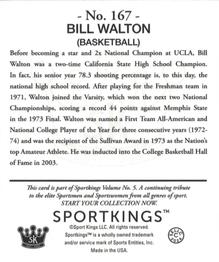 2024 Sportkings Volume 5 - Mini #167 Bill Walton Back