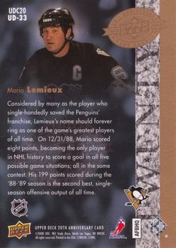 2008 Upper Deck 20th Anniversary #UD-33 Mario Lemieux Back