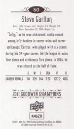 2011 Upper Deck Goodwin Champions - Mini Foil #50 Steve Carlton Back