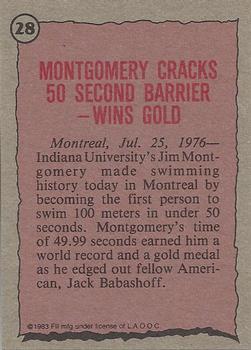 1983 Topps Greatest Olympians #28 Jim Montgomery Back