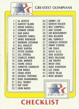 1983 Topps Greatest Olympians #69b Checklist Front