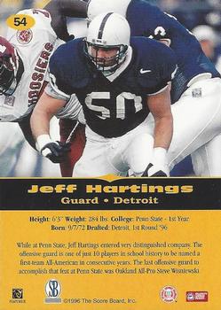 1996-97 Score Board All Sport PPF #54 Jeff Hartings Back