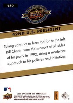 2009 Upper Deck 20th Anniversary #480 Bill Clinton Back