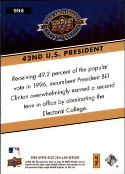 2009 Upper Deck 20th Anniversary #992 Bill Clinton Back