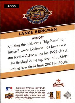 2009 Upper Deck 20th Anniversary #1365 Lance Berkman Back