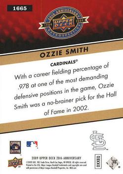 2009 Upper Deck 20th Anniversary #1665 Ozzie Smith Back