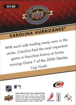 2009 Upper Deck 20th Anniversary #2142 Carolina Hurricanes Back