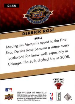 2009 Upper Deck 20th Anniversary #2458 Derrick Rose Back