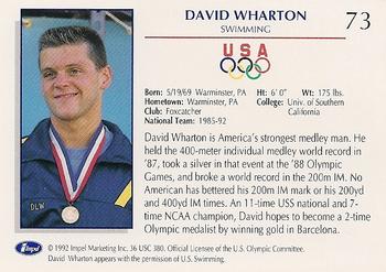 1992 Impel Olympicards: 1992 U.S. Olympic Hopefuls #73 David Wharton Back