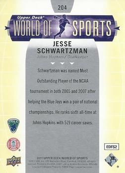 2011 Upper Deck World of Sports #204 Jesse Schwartzman Back