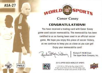 2010 Upper Deck World of Sports - All-Sport Apparel Memorabilia #ASA-27 Conor Casey Back