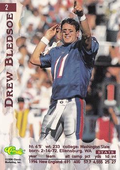 1996 Classic Assets #2 Drew Bledsoe Back