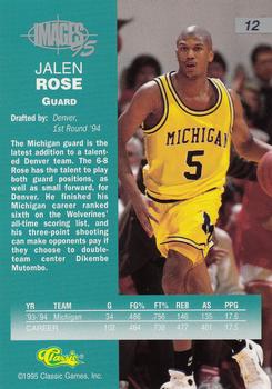 1995 Classic Images Four Sport #12 Jalen Rose Back