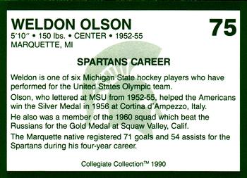 1990 Collegiate Collection Michigan State Spartans #75 Weldon Olson Back