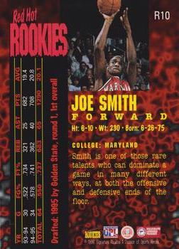 1995 Signature Rookies Fame and Fortune - Red Hot Rookies #R10 Joe Smith Back
