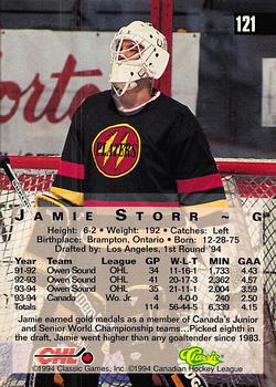 1994 Classic Four Sport - Gold #121 Jamie Storr Back