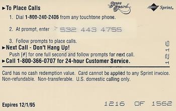 1994 Classic Four Sport - Phone Cards $3 #NNO Jason Kidd Back