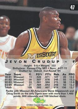 1994 Classic Four Sport - Printer's Proofs #47 Jevon Crudup Back
