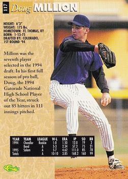 1995 Classic Five Sport - Printer's Proofs #117 Doug Million Back
