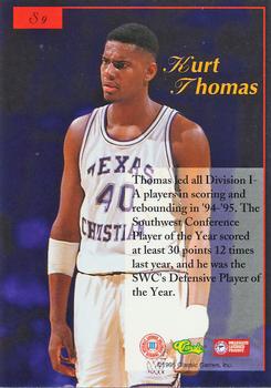 1995-96 Classic Five Sport Signings - Blue Signature #S9 Kurt Thomas Back