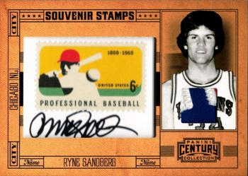 2010 Panini Century - Baseball Six Cent Stamp Materials Prime Autographs #29 Ryne Sandberg Front