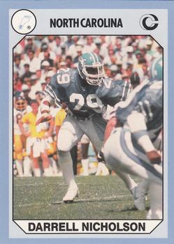 1990-91 Collegiate Collection North Carolina Tar Heels #14 Darrell Nicholson Front