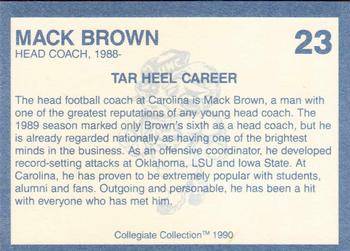 1990-91 Collegiate Collection North Carolina Tar Heels #23 Mack Brown Back