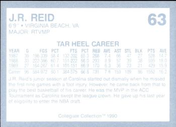 1990-91 Collegiate Collection North Carolina Tar Heels #63 J.R. Reid Back