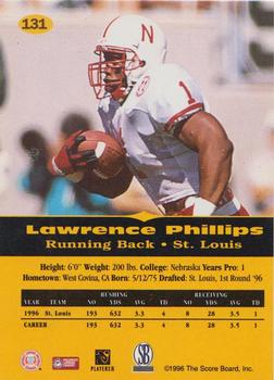 1996-97 Score Board All Sport PPF - Gold #131 Lawrence Phillips Back