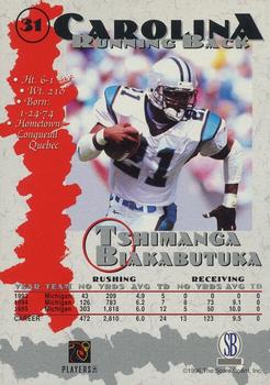 1996-97 Score Board Autographed Collection #31 Tshimanga Biakabutuka Back