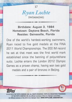 2012 Topps U.S. Olympic Team & Hopefuls - Bronze #17 Ryan Lochte Back