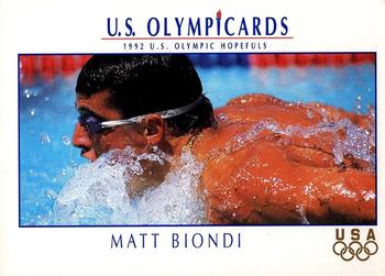 1992 Impel Olympicards: 1992 U.S. Olympic Hopefuls - Hopefuls Profiles #HP4 Matt Biondi Front