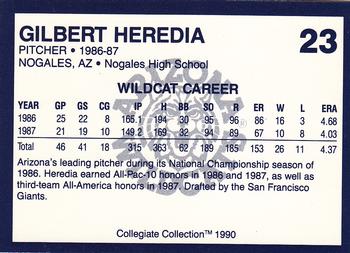 1990 Collegiate Collection Arizona Wildcats #23 Gilbert Heredia Back