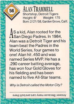 1989 Sports Illustrated for Kids #56 Alan Trammell Back